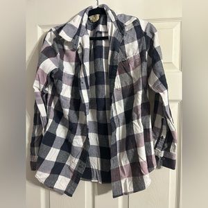 Acid washed plaid flannel